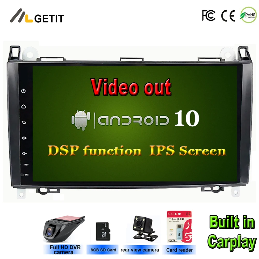 Автомобильный стерео Мультимедийный Плеер проигрыватель на Android 10 для Mercedes/Benz B200