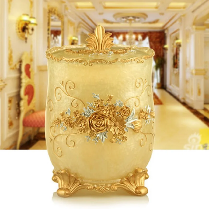 Корзина мусорная Европейская без педалей большая Бытовая корзина с крышкой для