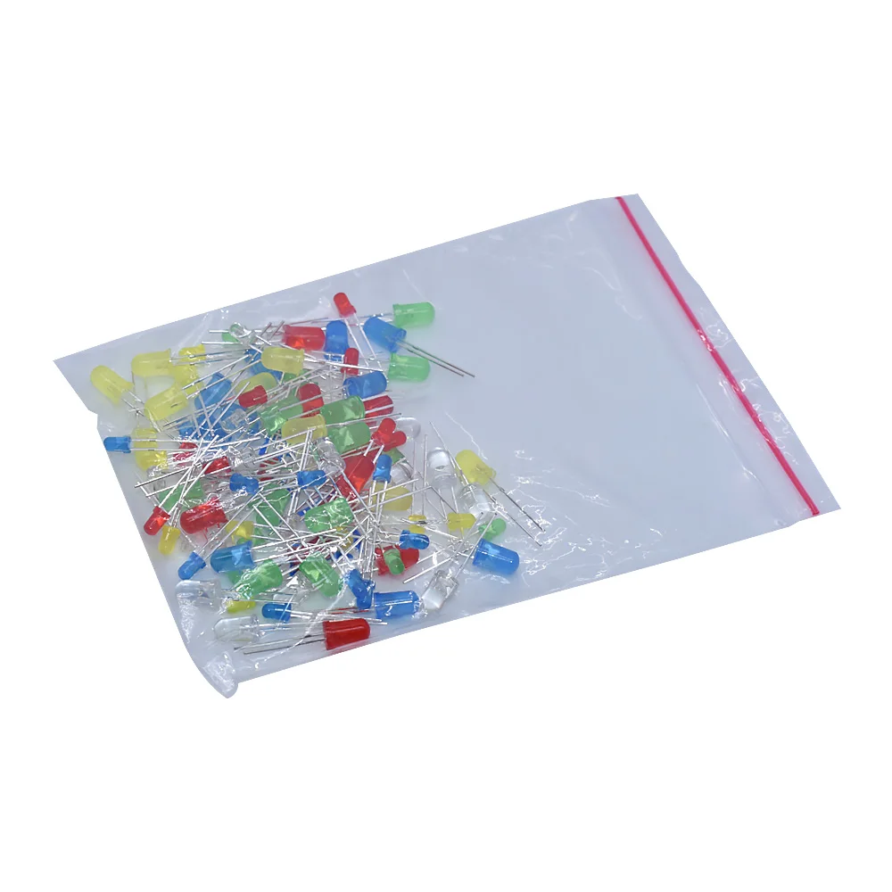 Free shipping 100PC/Lot 3MM 5MM Led Kit Mixed Color Red Green Yellow Blue White Light Emitting Diode | Электронные компоненты и