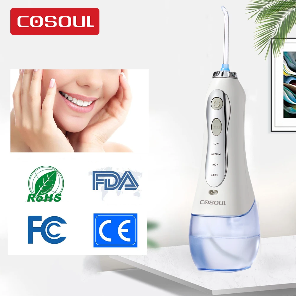 COSOUL ирригатор для полости рта Зубная Вода Flosser 300 мл большая емкость беспроводной