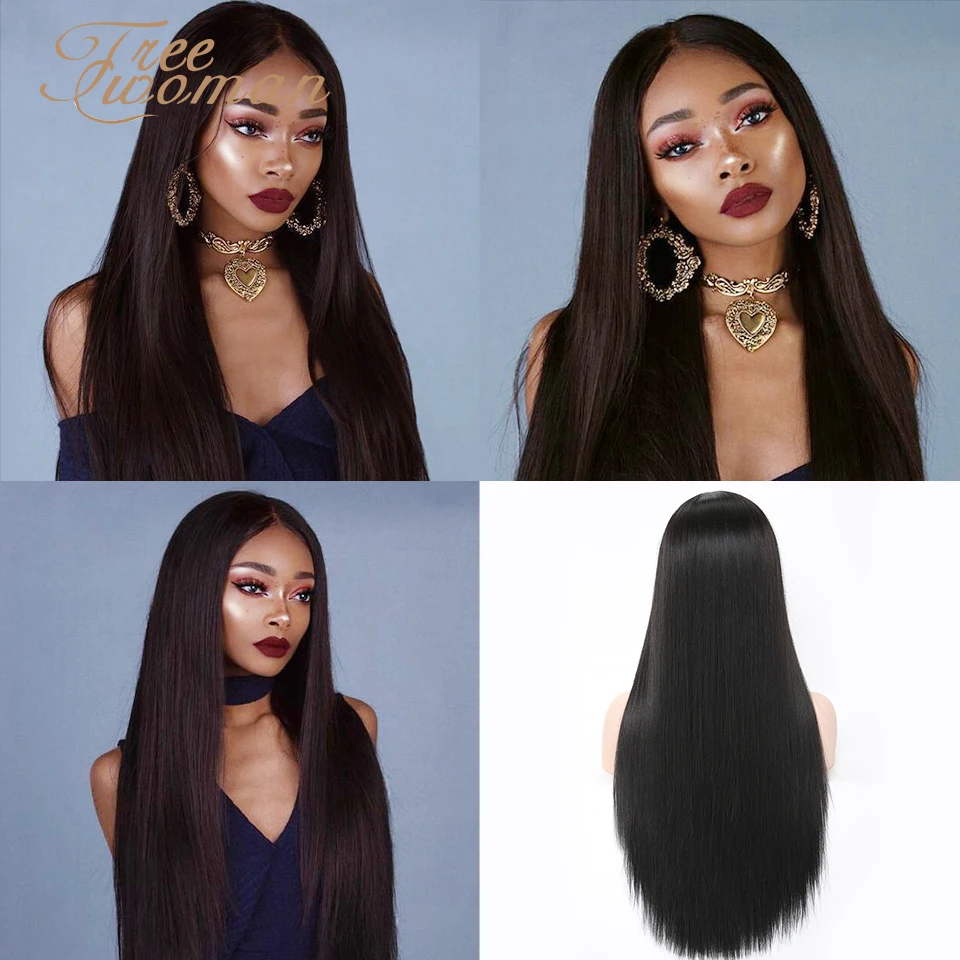 Свободные женские длинные прямые синтетические парики для женщин накладные