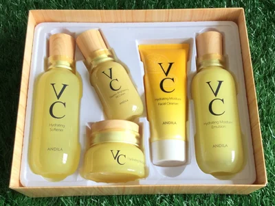 

5pcs VC Vitamin C Essence Skin Care Set Moisturizing Cleansing Water BB Cream Eye Cream Anti Allergy Makeup