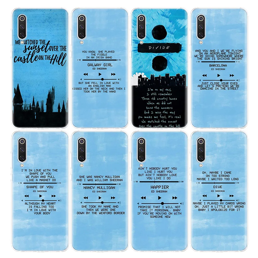 Чехол для телефона с текстом песни Ed Sheeran Xiaomi Redmi Note 10S 9S 8T 11T 11 10 9 8 Pro 9T 9A 9C 8A 7A 7 5