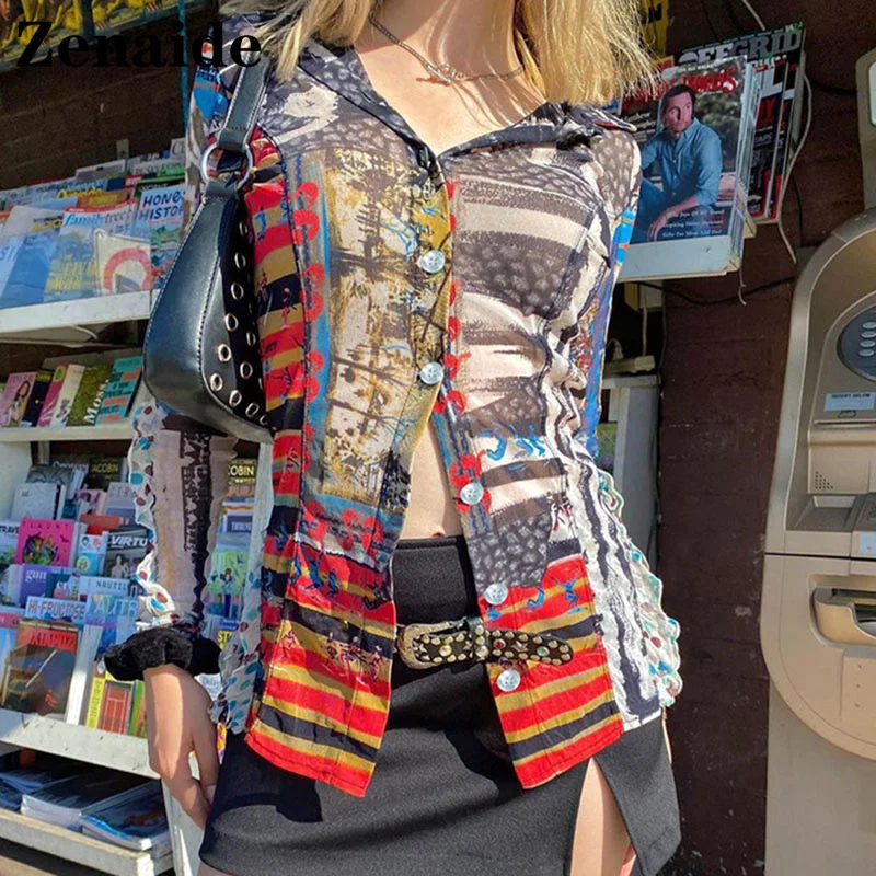 

Женская футболка с длинным рукавом, V-образным вырезом и принтом