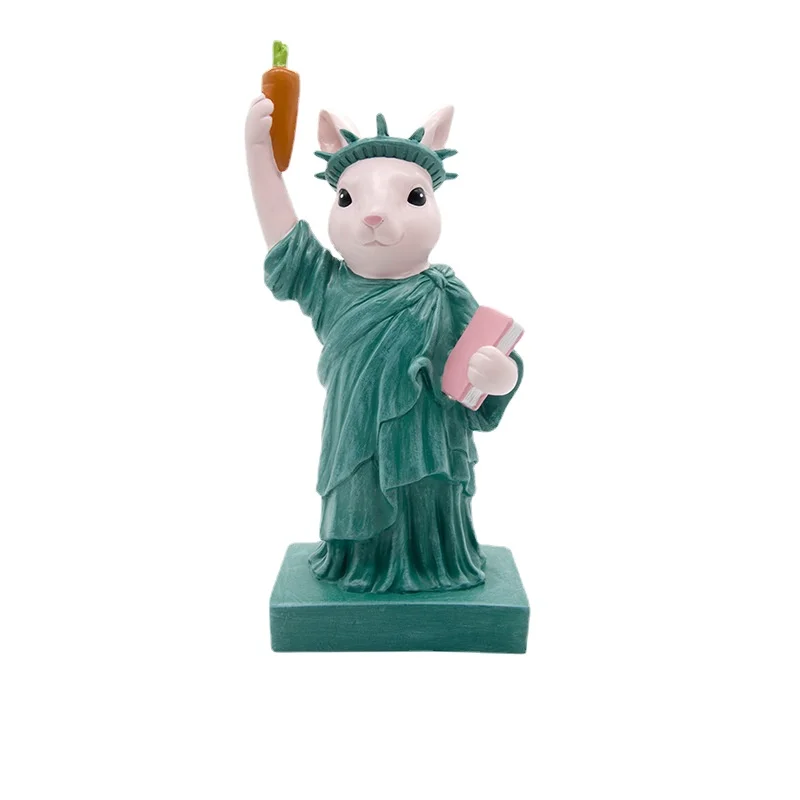 

Home Decor Abstraction Yayoi Kusama Cat Statue of Liberty Rabbit Resin Art&Craft Figurines