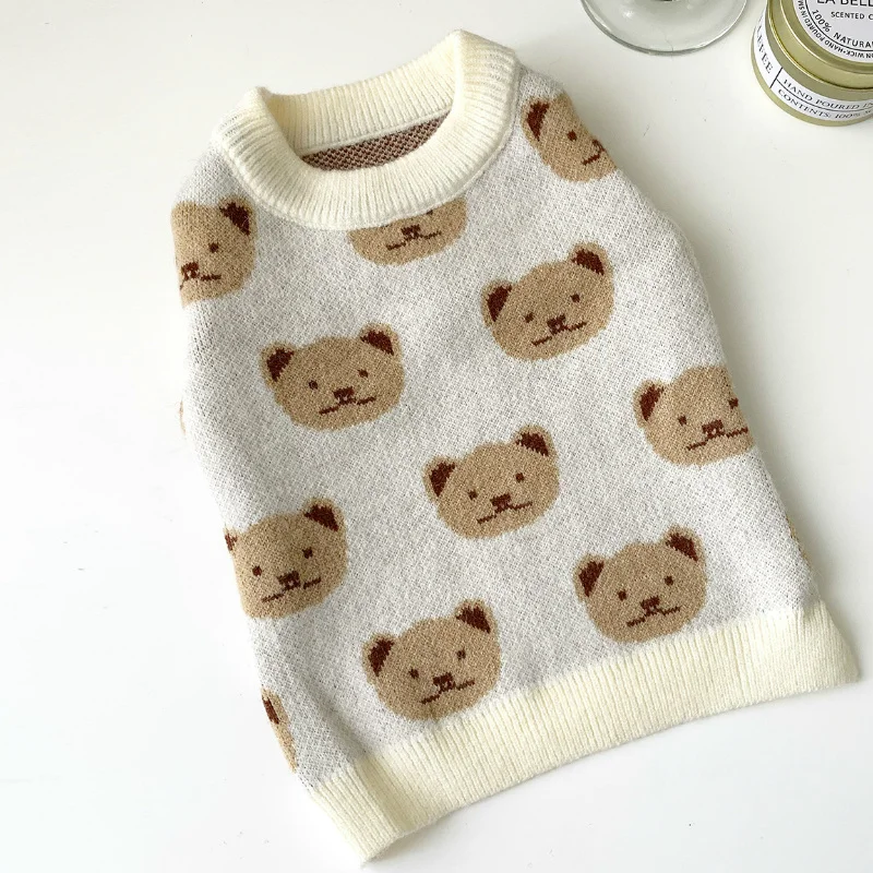 Новинка осенние свитера для маленьких собак 2020 одежда чихуахуа с принтом медведя