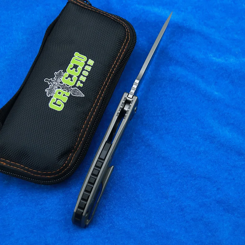 Нож с быстрооткрытым лезвием Green thorn overkill fin лезвие D2 ручка из титанового сплава
