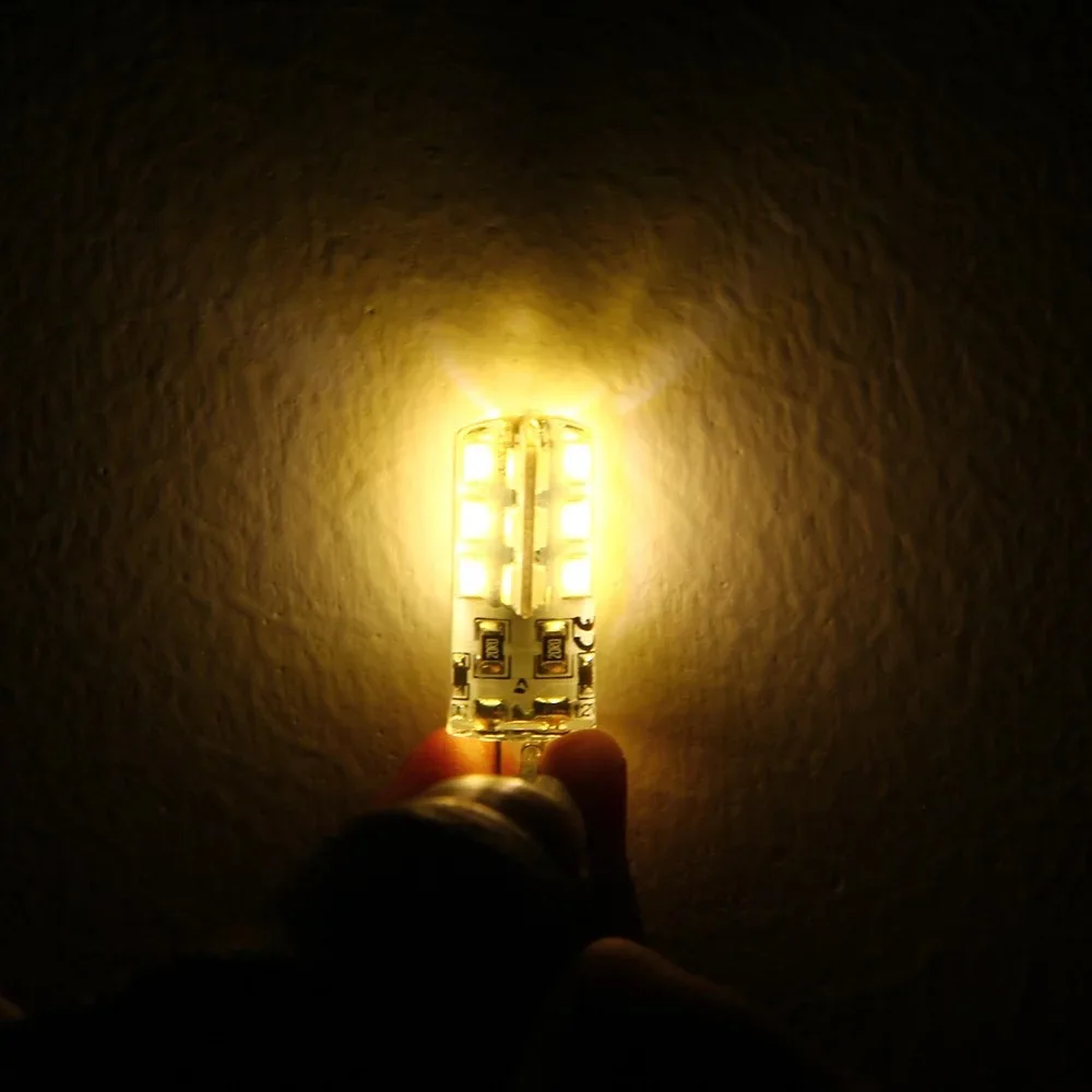 Светодиодная лампочка G4 силиконовая Led лампа теплого и белого света с углом