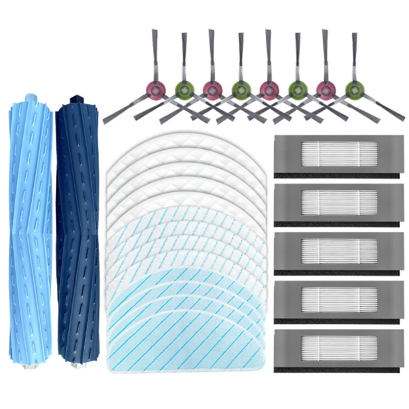 

Rubber Roller Main Brush Filter Side Brushes Mop Cloth Filter For Ecovacs Deebot OZMO T9 AIVI T9 AIVI + Retail