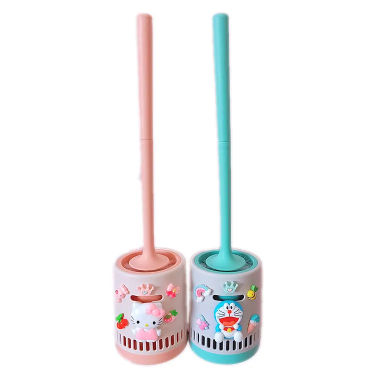 

TT Cute Cartoon Toilet Brush Wall-Mounted Punch-Free Creative Personality Wall-Mounted Home with Base