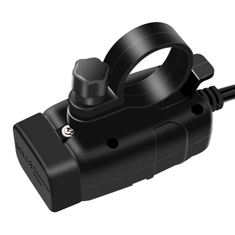 

Motorcycle Handlebar 12V SAE Dual QC3.0 USB Car Charger Adapter with Voltmeter ,Dual USB Super Fast Charger