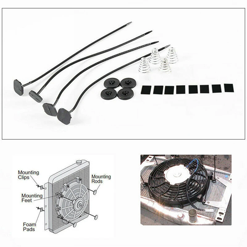 1 Set Universal Fan Mount Kit For Car Vehicle Electric Radiator Mounting Tie Rod Bracket Parts Plastic Ties Straps | Автомобили и