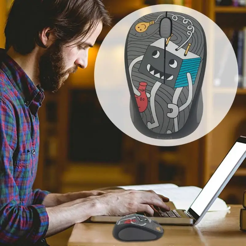 Беспроводная игровая мышь с мультипликационным usb-приемником от компании logitech M238-V3 для PUBG с 3 кнопками, оптическая мышь 1000 dpi для настольного компьютера и ноутбука