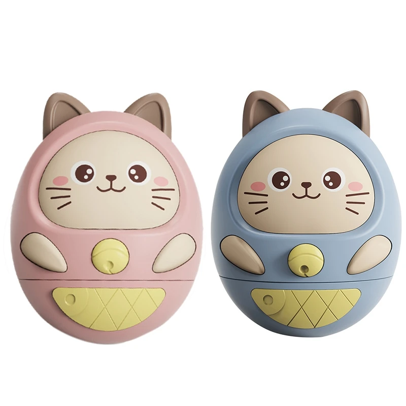 

Baby Music Teether Rattle Cute Cartoon Cat Tumbler Toys Puzzle Doll Toys Newborn Gifts