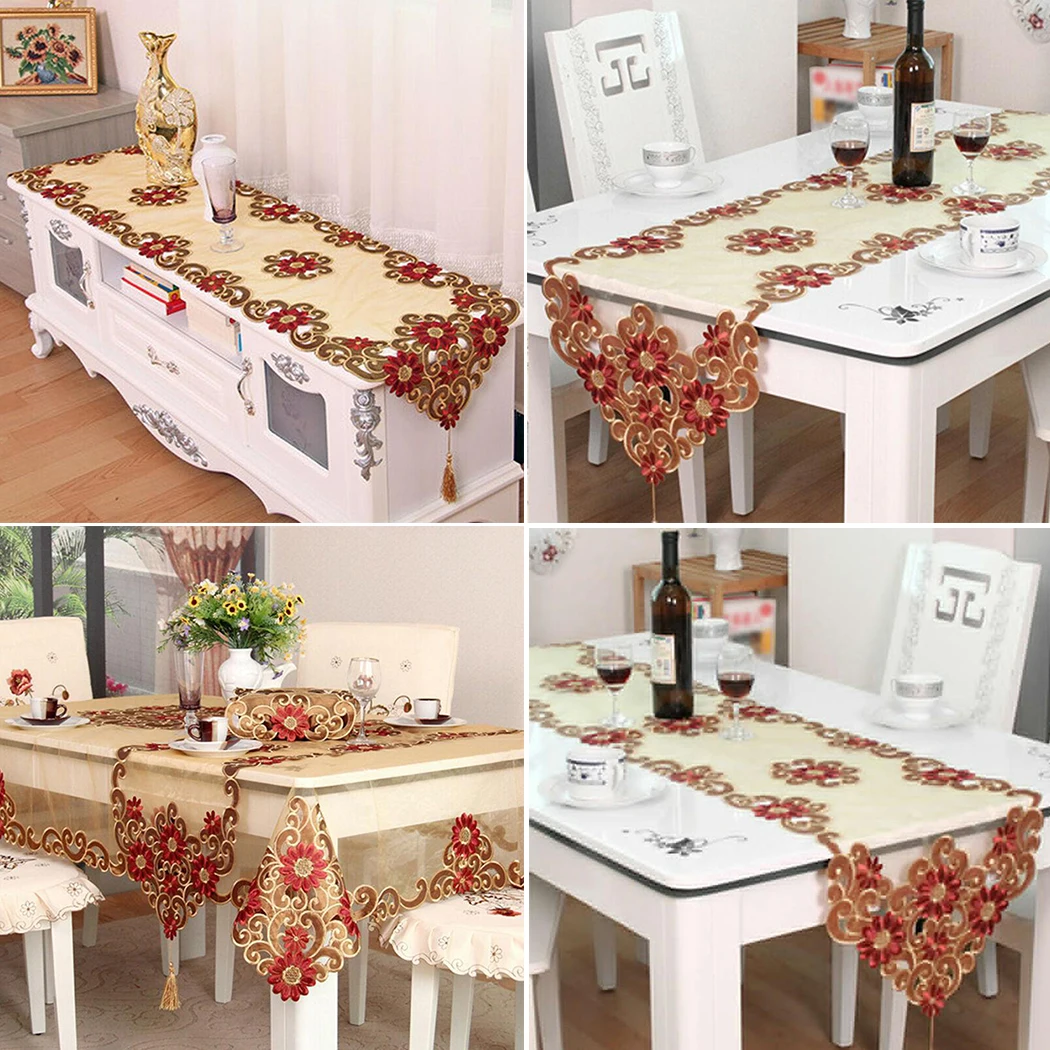 

Banquet Table Runner Decor Dining Embroidered Home Kitchen Table Cover
