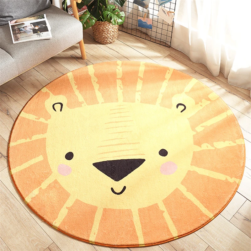 smile face round carpet cartoon soft living room bedroom rug kids room children anit slip floor mats free global shipping