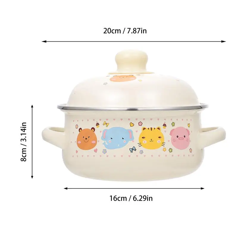 Kitchen Milk Pot Soup Lovely Pattern Enamel Practical Cooking Household Universal Tool | Дом и сад