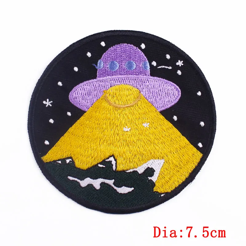 Нашивка с изображением инопланетянина патчи для утюга полосатая наклейка