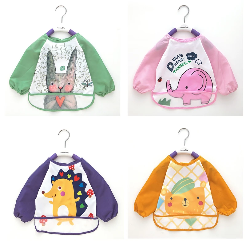 

Baby Bibs Adjustable Waterproof Lunch Feeding Bibs Baby Cartoon Feeding Cloth Children Apron Baby Accessories Stuff Cute Animals