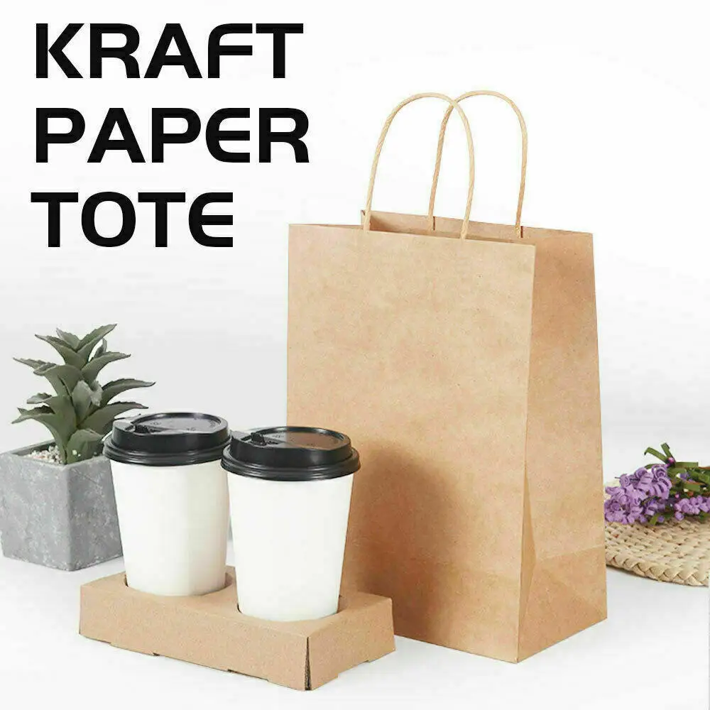 

25pcs Bulk Kraft Paper Bags Gift Shopping Carry Craft Brown Bag with Handles Gift Candy Storage Gift Bag Pouches