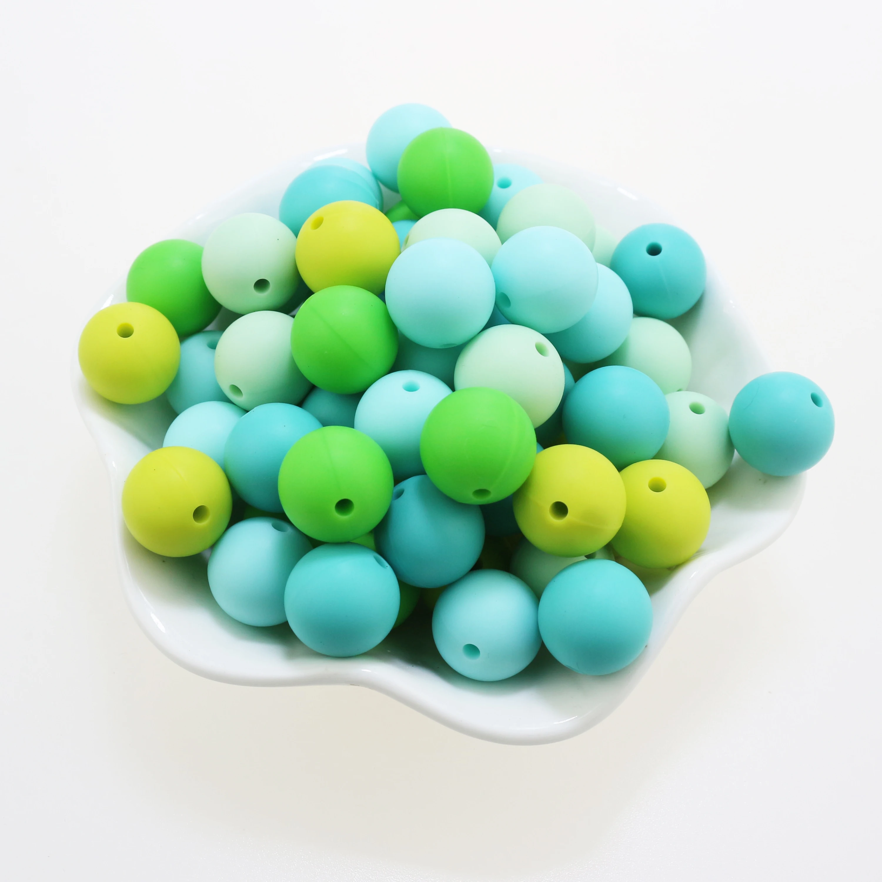 

200pcs Silicone Bead 15mm Eco-friendly Sensory Teething Necklace Food Grade Mom Nursing DIY Jewelry bracelet beads