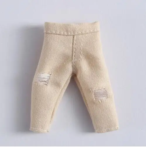 Broken beige Новинка OB11 bjd Кукла Одежда сломанные ковбойские джинсы брюки для ob11, obitsu11, Molly, 1/12bjd куклы аксессуары Одежда - Цвет: Broken beige