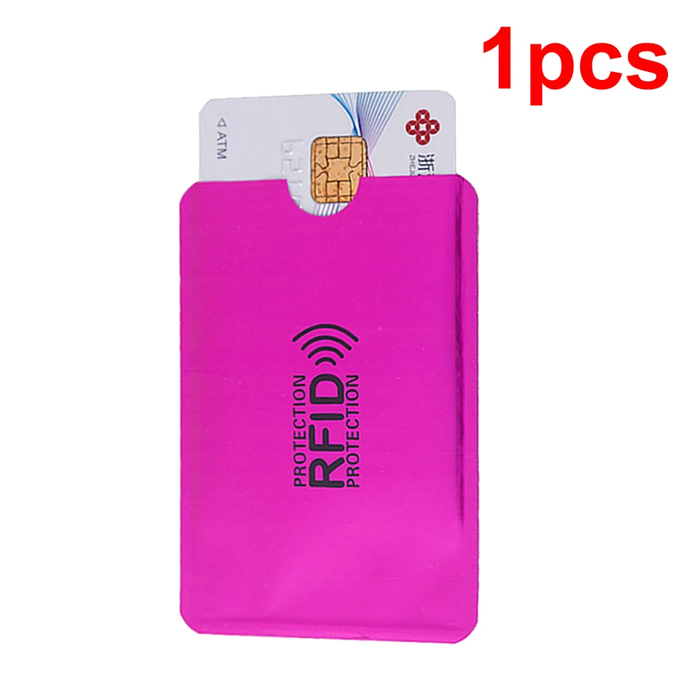 1pcs Анти Rfid кошелек Блокировка ридер замок банк держатель для карт Id банковский Чехол для карт металлический держатель для кредитных NFC алюминий 6*9,3 см - Цвет: 1pcs