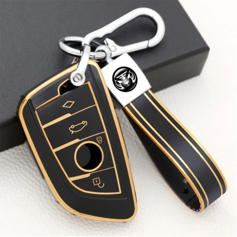

Car Key Case for BMW 3/5/7 New Series TPU Soft Rubber Blade Shell Buckle Anti-scratch Anti-collision Key Styling Car Accessories
