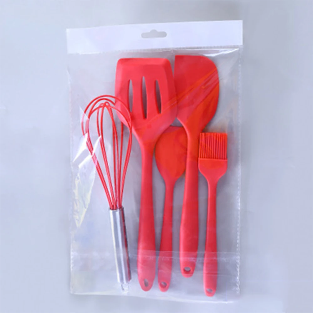 

New 5Pcs Baking Tools Silicone Egg Beater Spatula Scraper Slotted Turner Brush Kitchenware Cake Tools