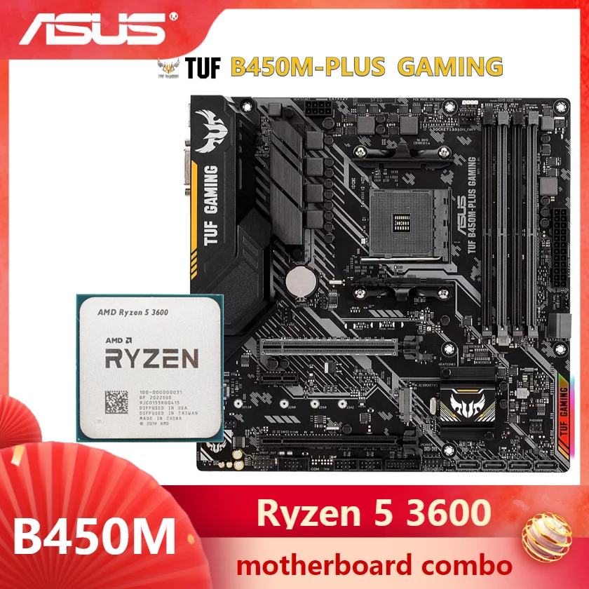 Preise Asus TUF B450M-PLUS GAMING Motherboard Combo Kit Set Ryzen 5 3600 AM4 CPU DDR4 B450