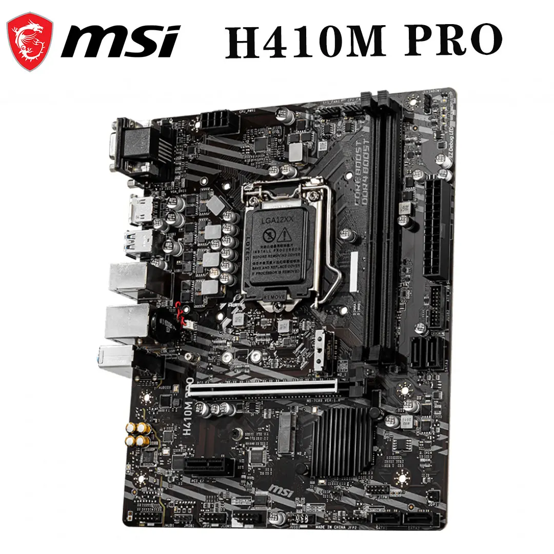 Günstig 100% MSI H410M PRO Mainboard LGA 1200 DDR4 64GB PCI-E 3,0 M.2 SATA USB 3,2 Intel H410 Neue Desktop Micro ATX Computer Motherboard