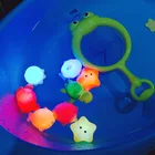 Летние Игры для малышей, индукционные светящиеся лягушки, животные, плавающая легкая сеть, Рыболовный набор для купания в воде, наборы игрушек для малышей