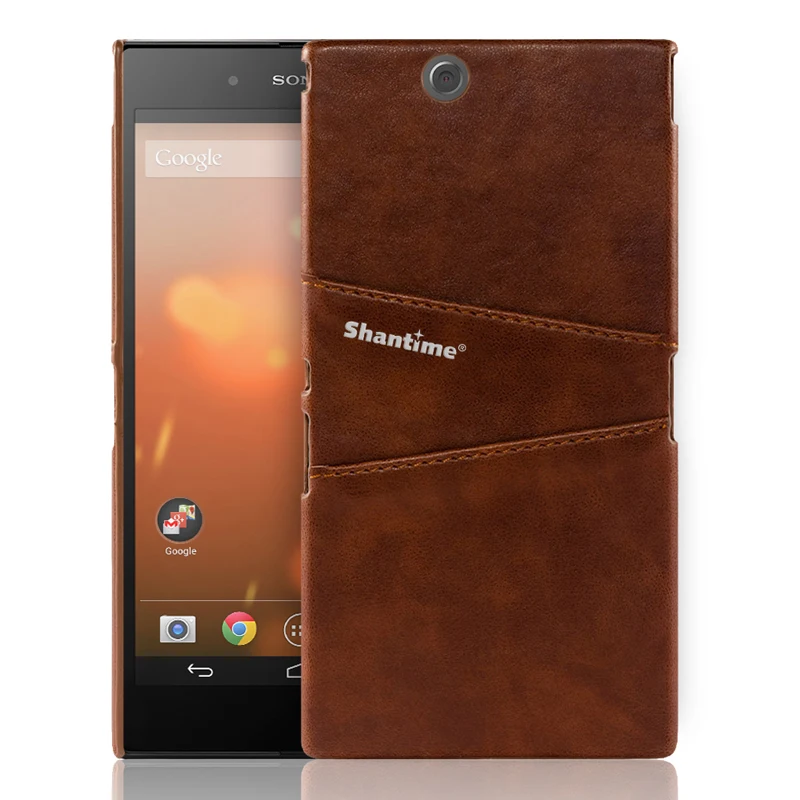 BROWN Обложка на заднюю панель из искусственной кожи для sony Xperia Z Ultra сумка чехол Чехол для sony Xperia Z Ultra XL39H бизнес кошелек отделения для карт чехол для телефона - Цвет: BROWN