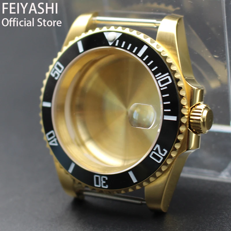 40mm Gold Men's Watches Case 316L Stainless Steel Sapphire Glass For Seiko nh35 nh36 miyota 8215 eta 2824 28.5mm Dial Movement - купить