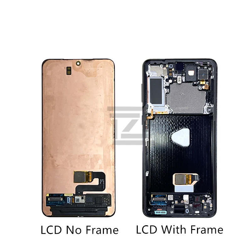 Pantalla LCD t&aacute;ctil para m&oacute;vil, montaje de digitalizador con marco para Samsung S21, G990, G991, G996, G996B, repuesto-4
