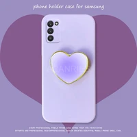 liquid silicone phone holder case for samsung galaxy s20 fe s21 plus ultra 5g s 20 21 s10 s9 s8 love heart stand soft back cover