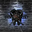 Стоматологическое оборудование настенные художественные часы ортодонтия Виниловая пластинка настенные часы стоматологический офис зубы Настенный декор медсестра благодарность подарок