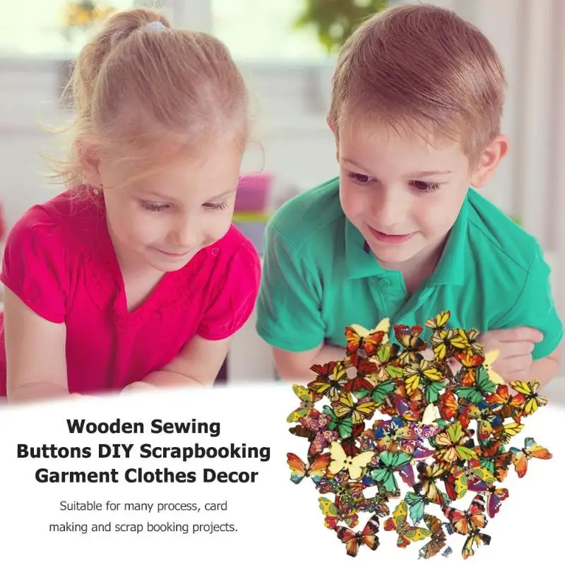 50 шт. деревянные пуговицы в стиле ретро|Пуговицы| |