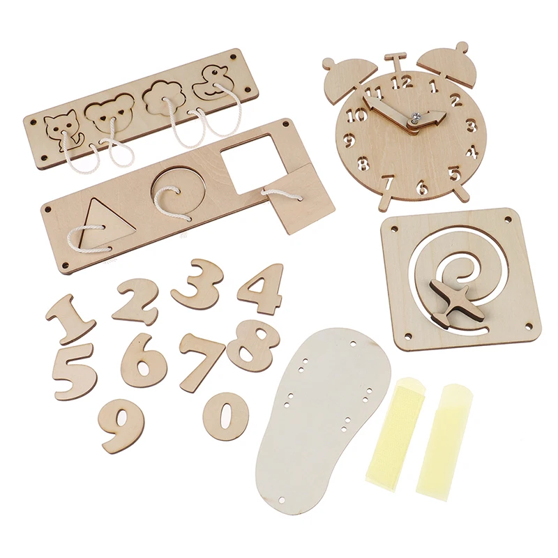 

Baby Busy Board Diy Accessories Material Busyboard Childhood Wooden Toys