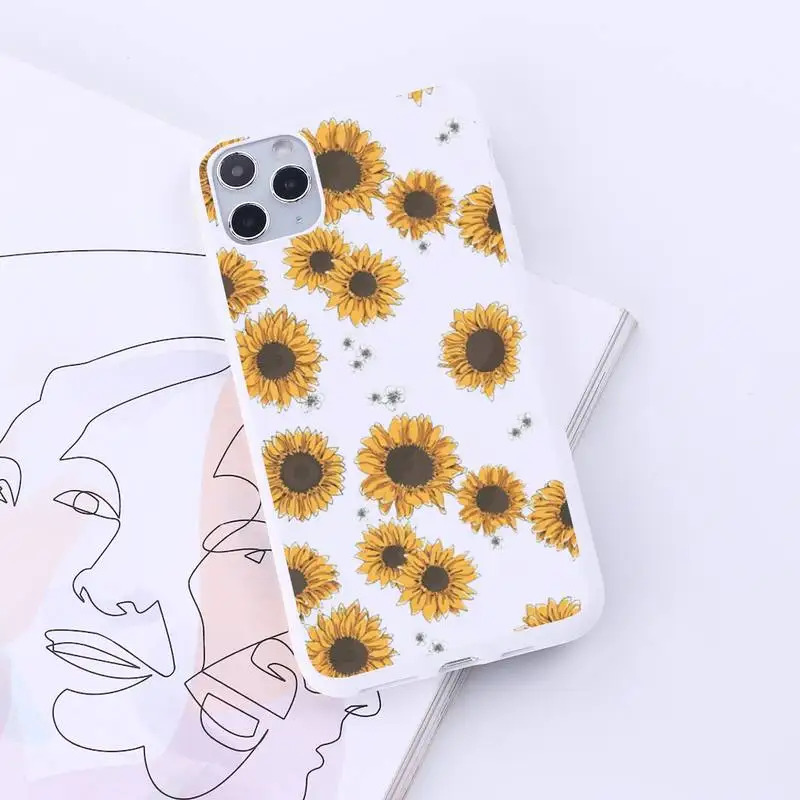 

Sunflower Yellow flowers daisies Phone Case Candy Color for iPhone 6 7 8 11 12 s mini pro X XS XR MAX Plus
