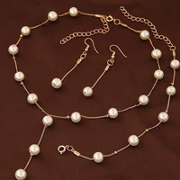 imitation pearl jewelry sets novelty necklace bracelet earrings classical beauty practical item
