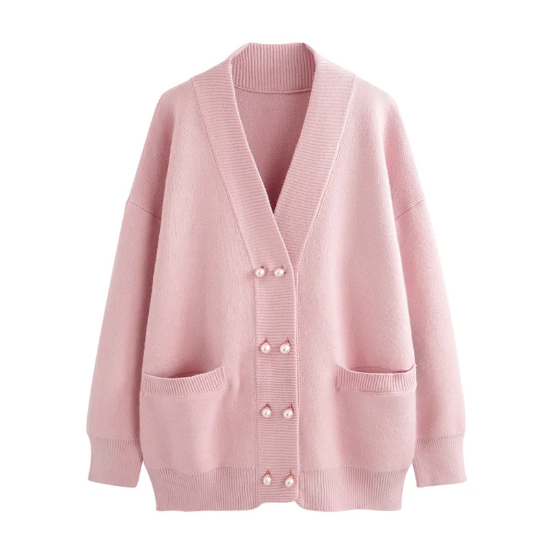 Женский розовый белый синий красный желтый свитер вязаные однотонные двубортные