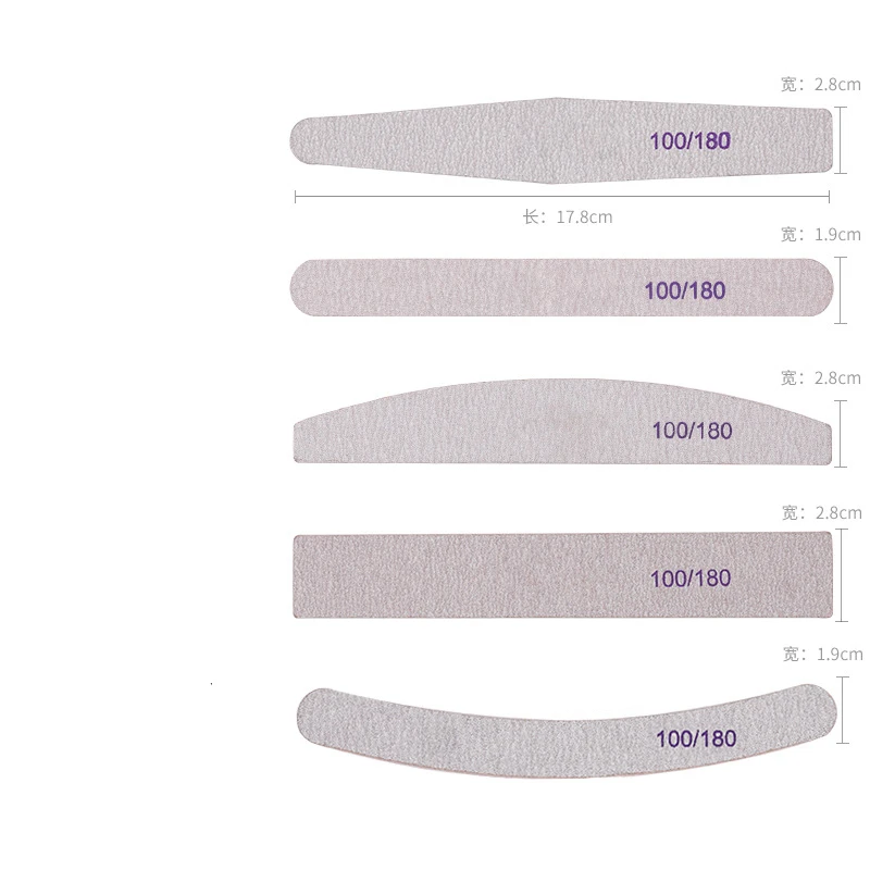 

1Pcs Professional Nail File Blocks 100/180 Grits Nail Sanding Polishing Buffer Strips Pedicure Manicure Nail Art Tools