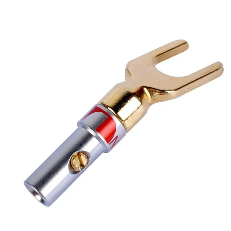 Y Plug 45 градусов винт Лопата Разъем для провода динамика DIY упаковка из 16 (8 черный 8