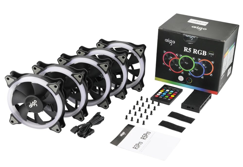 Aigo 120 мм вентилятор PC чехол Вентилятор Кулер Регулируемый Aurora RGB Led компьютер Вентилятор охлаждения 12 в бесшумный вентилятор PC чехол вентилятор для компьютера
