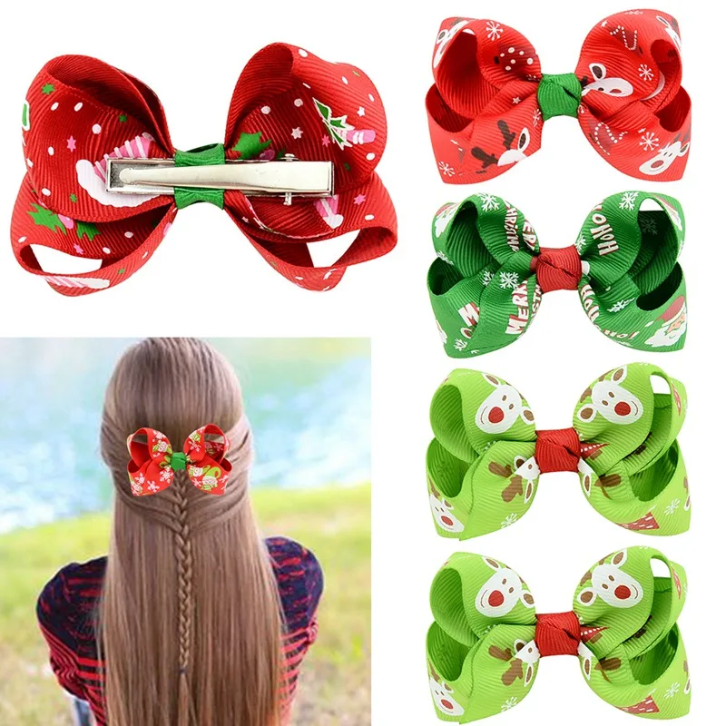 

Рождественские детские яркие заколки для волос с бантом, детские заколки для волос, заколки с бантом, головные уборы, аксессуары для волос 8 ...