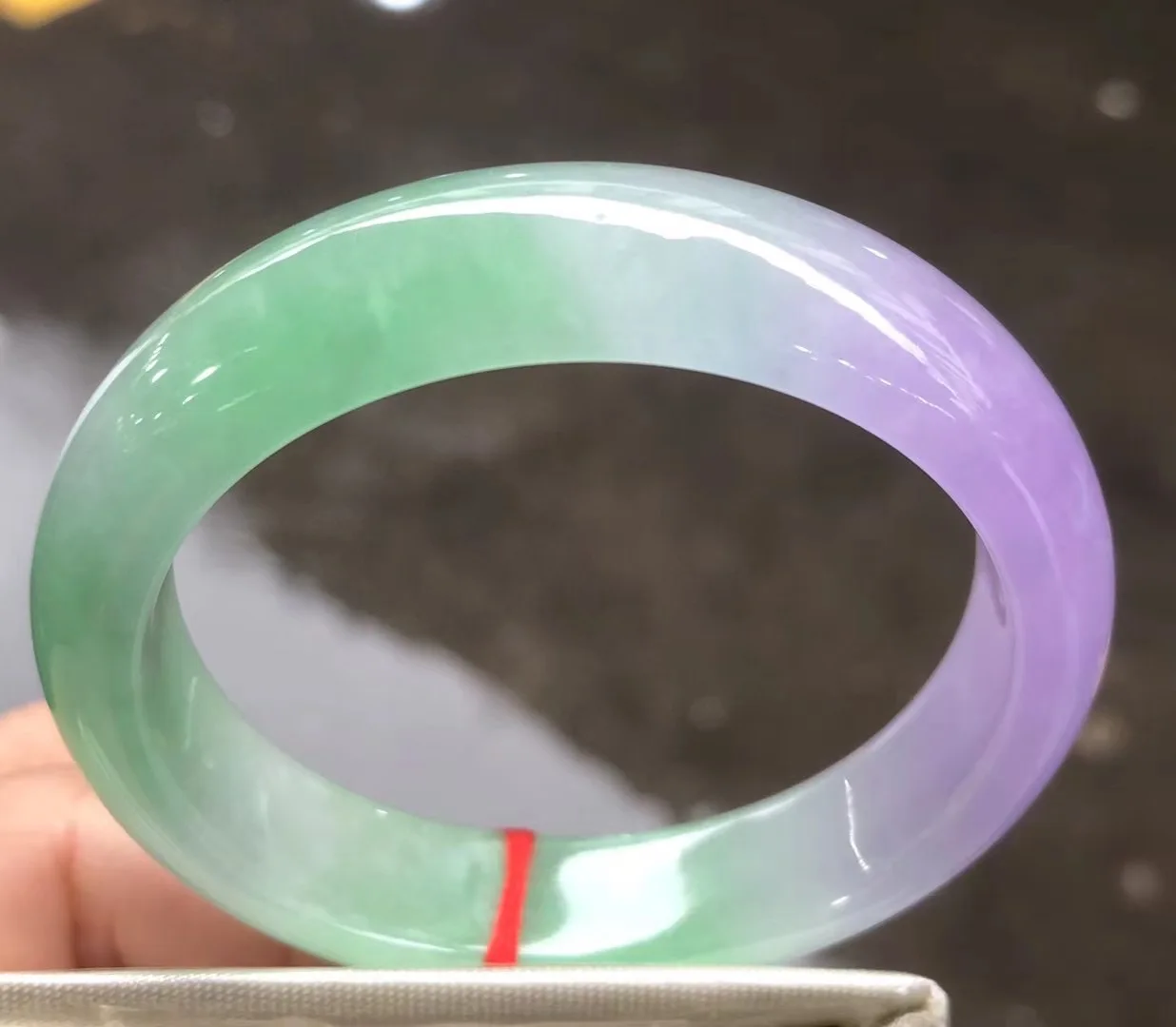 

Natural Myanmar jadeite bangle flat bar real jadeite bangle natural green jade stone for woman temperament bracelets 53mm 168