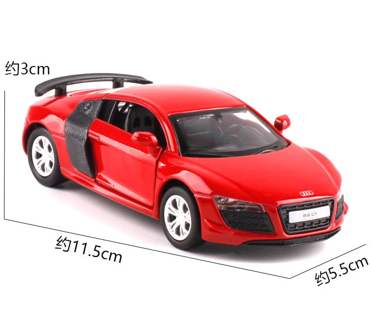 1:38 Audi R8 модель автомобиля из сплава с откидной крышкой литая металлическая