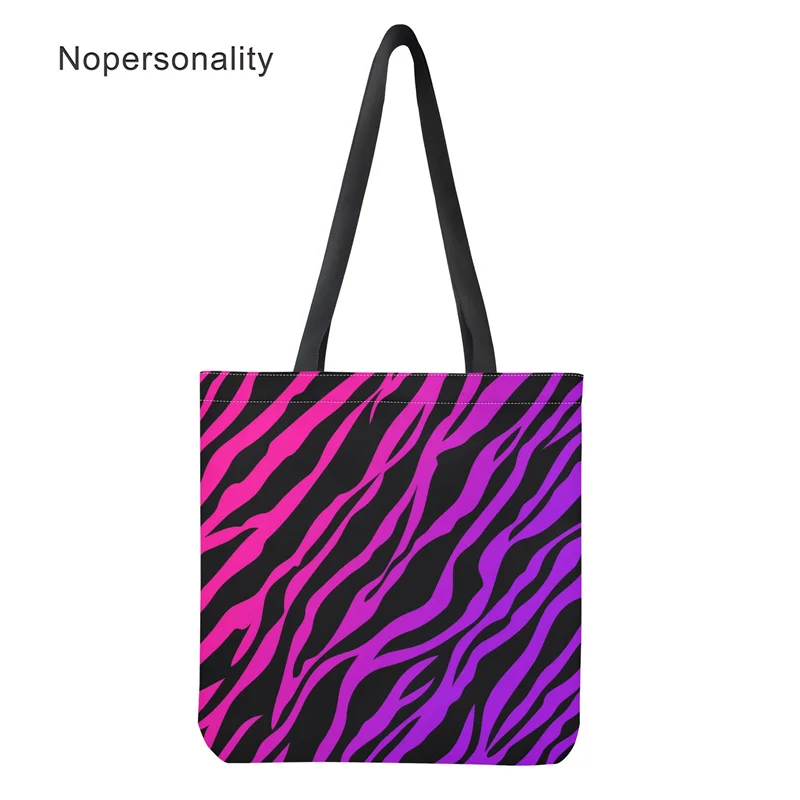 

Nopersonality Women's Shopping Bags Zebra Pattern Recyclable Supermarket Foldable Tote Bag Eco Shopper Bag Female Hand Bags