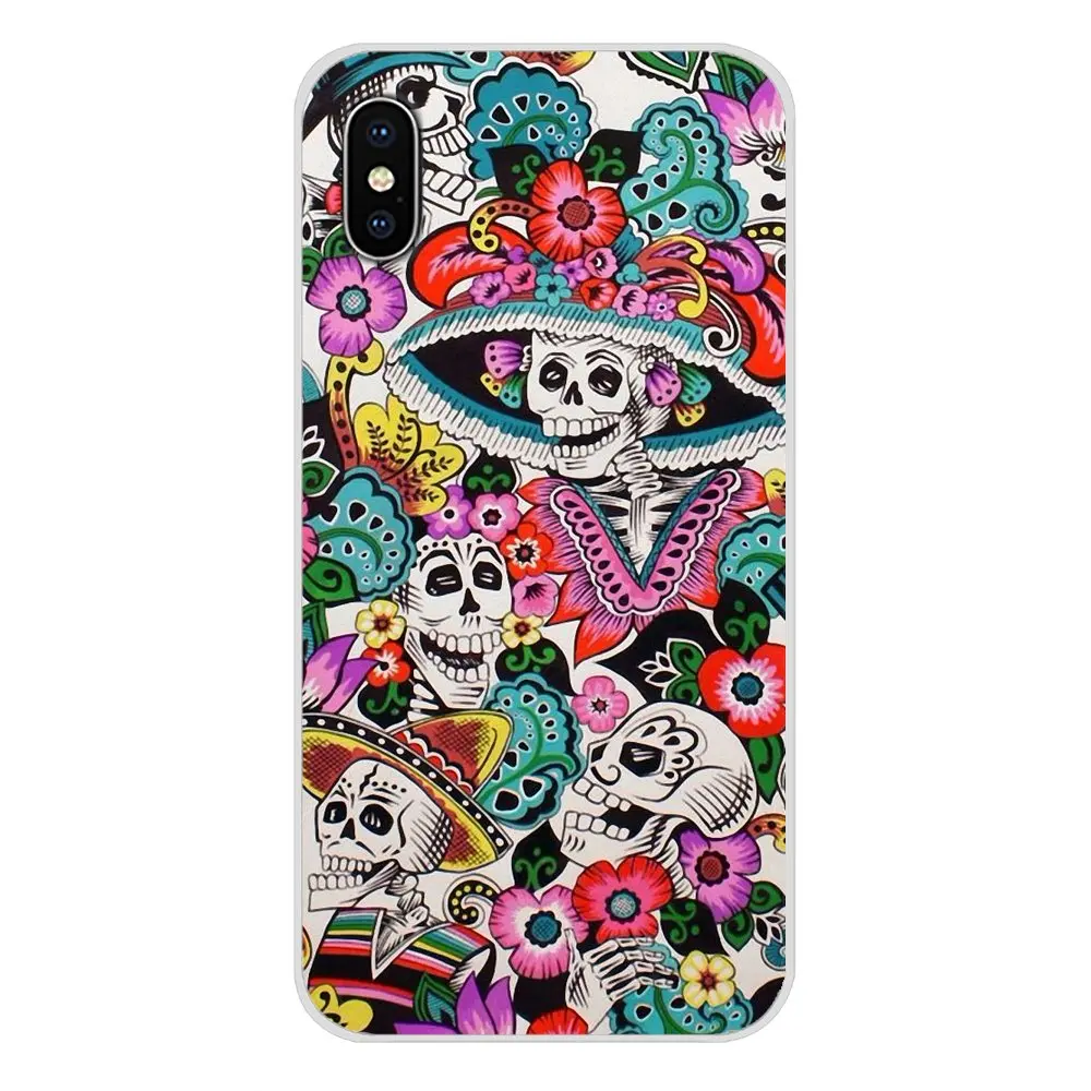 Awesome rose Sugar Skulls flower For Apple iPhone X XR XS 11Pro MAX 4S 5S 5C SE 6S 7 8 Plus ipod touch 5 6 Cell Phone Skin Cover | Мобильные